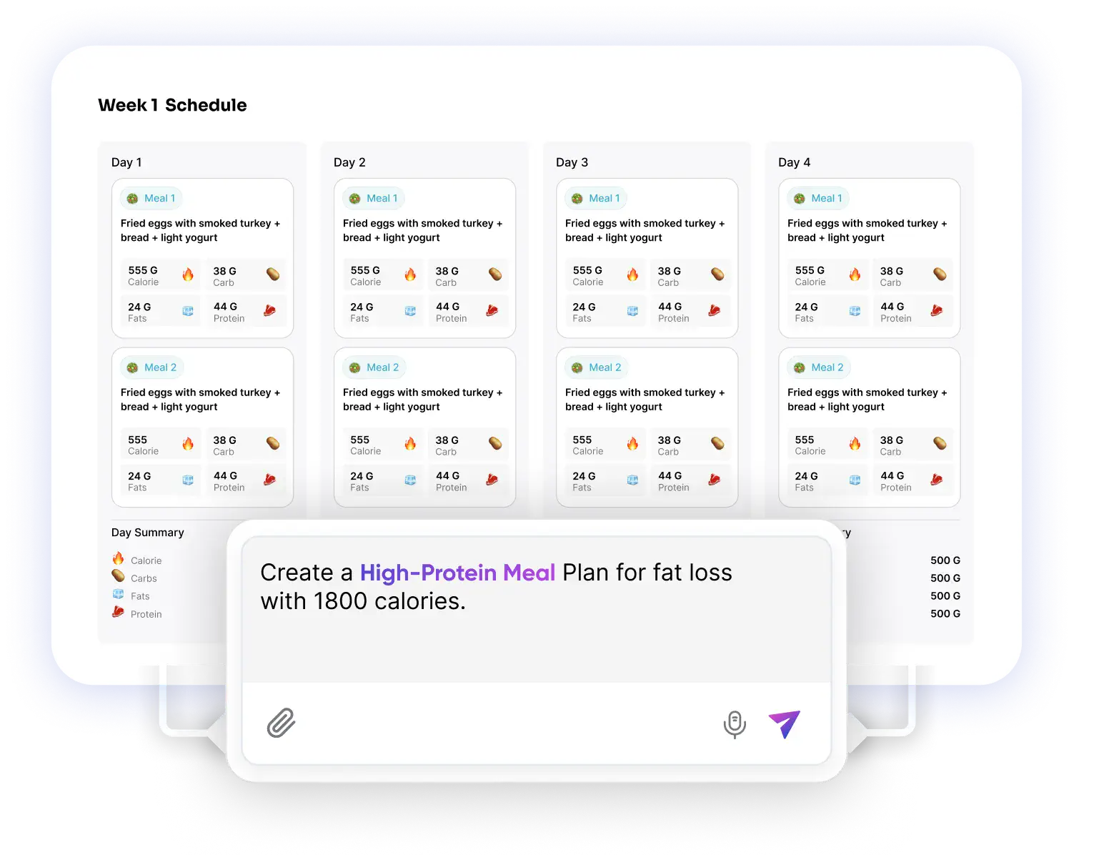 Generate full meal plans with SuperCoach AI