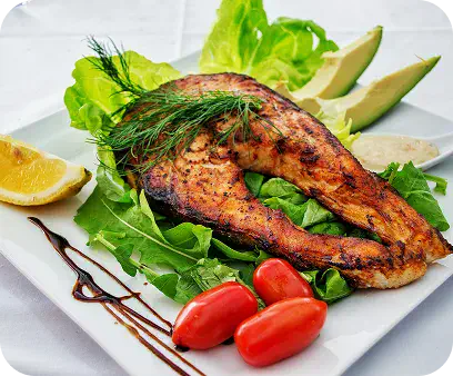 Grilled Salmon with Avocado Salad