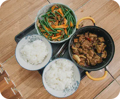 Stir-fried Beef with Rice & Veggies