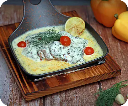Baked Fish in Dill Sauce