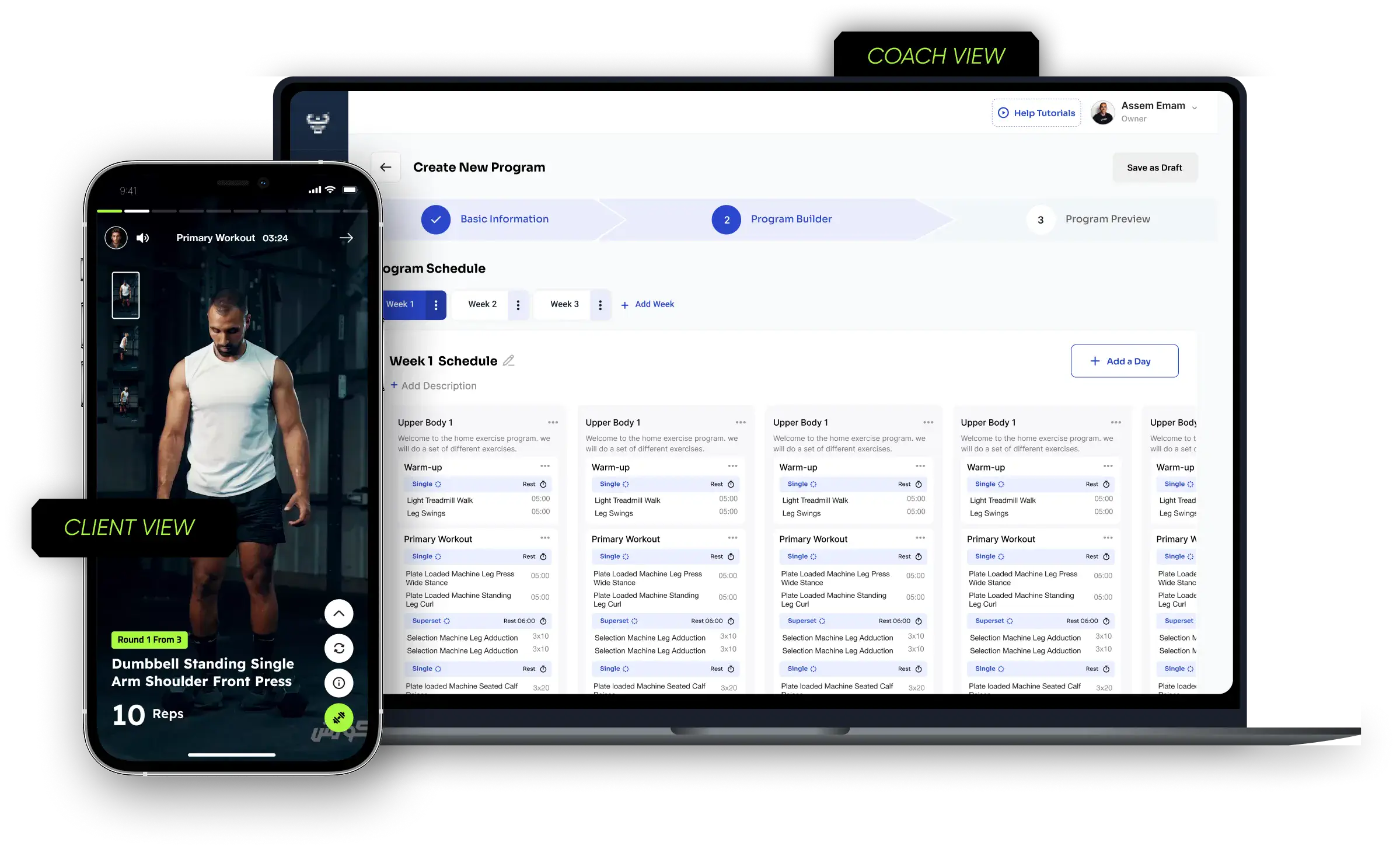 Workout Builder Dashboard